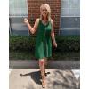 imageBTFBM Women Sleeveless Summer Dress 2025 Crewneck Ribbed Knit Ruffle Swing Button Down Beach Sun Mini Tank Short DressesButtons Dark Green