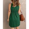 imageBTFBM Women Sleeveless Summer Dress 2025 Crewneck Ribbed Knit Ruffle Swing Button Down Beach Sun Mini Tank Short DressesButtons Dark Green
