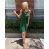 imageBTFBM Women Sleeveless Summer Dress 2025 Crewneck Ribbed Knit Ruffle Swing Button Down Beach Sun Mini Tank Short DressesButtons Dark Green