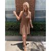 imageBTFBM Women Sleeveless Summer Dress 2025 Crewneck Ribbed Knit Ruffle Swing Button Down Beach Sun Mini Tank Short DressesButtons Dark Khaki