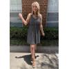 imageBTFBM Women Sleeveless Summer Dress 2025 Crewneck Ribbed Knit Ruffle Swing Button Down Beach Sun Mini Tank Short DressesButtons Grey