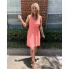 imageBTFBM Women Sleeveless Summer Dress 2025 Crewneck Ribbed Knit Ruffle Swing Button Down Beach Sun Mini Tank Short DressesButtons Light Pink