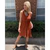 imageBTFBM Women Sleeveless Summer Dress 2025 Crewneck Ribbed Knit Ruffle Swing Button Down Beach Sun Mini Tank Short DressesButtons Orange Red