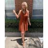 imageBTFBM Women Sleeveless Summer Dress 2025 Crewneck Ribbed Knit Ruffle Swing Button Down Beach Sun Mini Tank Short DressesButtons Orange Red