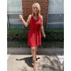 imageBTFBM Women Sleeveless Summer Dress 2025 Crewneck Ribbed Knit Ruffle Swing Button Down Beach Sun Mini Tank Short DressesButtons Red
