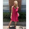 imageBTFBM Women Sleeveless Summer Dress 2025 Crewneck Ribbed Knit Ruffle Swing Button Down Beach Sun Mini Tank Short DressesButtons Rose Red