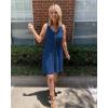 imageBTFBM Women Sleeveless Summer Dress 2025 Crewneck Ribbed Knit Ruffle Swing Button Down Beach Sun Mini Tank Short DressesButtons Royal Blue