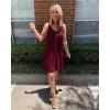 imageBTFBM Women Sleeveless Summer Dress 2025 Crewneck Ribbed Knit Ruffle Swing Button Down Beach Sun Mini Tank Short DressesButtons Wine Red