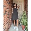 imageBTFBM Women Sleeveless Summer Dress 2025 Crewneck Ribbed Knit Ruffle Swing Button Down Beach Sun Mini Tank Short DressesSolid Dark Grey
