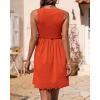 imageBTFBM Women Sleeveless Summer Dress 2025 Crewneck Ribbed Knit Ruffle Swing Button Down Beach Sun Mini Tank Short DressesSolid Orange