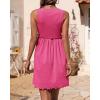 imageBTFBM Women Sleeveless Summer Dress 2025 Crewneck Ribbed Knit Ruffle Swing Button Down Beach Sun Mini Tank Short DressesSolid Rose Pink