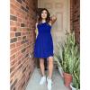 imageBTFBM Women Sleeveless Summer Dress 2025 Crewneck Ribbed Knit Ruffle Swing Button Down Beach Sun Mini Tank Short DressesSolid Royal Blue