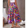 imageBTFBM Womens Floral Print Midi Maxi Skirts 2025 Summer Casual Aline Elastic High Waist Pleated Flowy Long Skirt PocketsFloral Blue