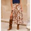 imageBTFBM Womens Floral Print Midi Maxi Skirts 2025 Summer Casual Aline Elastic High Waist Pleated Flowy Long Skirt PocketsFloral Khaki