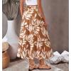 imageBTFBM Womens Floral Print Midi Maxi Skirts 2025 Summer Casual Aline Elastic High Waist Pleated Flowy Long Skirt PocketsFloral Khaki
