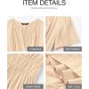 imageBTFBM Womens Summer 2025 Casual Midi Maxi Dresses Lightweight Short Sleeve V Neck Elastic Waist Boho Beach Dress PocketsApricot