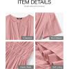 imageBTFBM Womens Summer 2025 Casual Midi Maxi Dresses Lightweight Short Sleeve V Neck Elastic Waist Boho Beach Dress PocketsBean Paste Pink