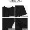imageBTFBM Womens Summer 2025 Casual Midi Maxi Dresses Lightweight Short Sleeve V Neck Elastic Waist Boho Beach Dress PocketsBlack