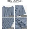 imageBTFBM Womens Summer 2025 Casual Midi Maxi Dresses Lightweight Short Sleeve V Neck Elastic Waist Boho Beach Dress PocketsBlue Grey