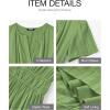 imageBTFBM Womens Summer 2025 Casual Midi Maxi Dresses Lightweight Short Sleeve V Neck Elastic Waist Boho Beach Dress PocketsGreen