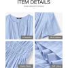 imageBTFBM Womens Summer 2025 Casual Midi Maxi Dresses Lightweight Short Sleeve V Neck Elastic Waist Boho Beach Dress PocketsLight Blue