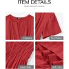 imageBTFBM Womens Summer 2025 Casual Midi Maxi Dresses Lightweight Short Sleeve V Neck Elastic Waist Boho Beach Dress PocketsRed