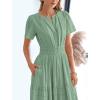 imageBTFBM Womens Summer 2025 Casual Midi Maxi Dresses Lightweight Short Sleeve V Neck Elastic Waist Boho Beach Dress PocketsSage Green