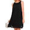 imageBTFBM Women Hollow Out Circle Embroidered Short Dresses Summer Casual Sleeveless Vacation Party Cocktail Tank DressBlack