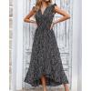 imageBTFBM Summer Floral Maxi Dress for Women 2025 Vacation Ruffle Sleeve V Neck Belt Wrap Spring Beach Wedding Guest DressesFloral Black