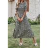imageBTFBM Women Casual Summer Dresses 2025 Spring Crew Neck Ruffle Short Sleeve Floral Print Smocked Boho Flowy Maxi DressFloral Black Apricot