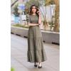 imageBTFBM Women Casual Summer Dresses 2025 Spring Crew Neck Ruffle Short Sleeve Floral Print Smocked Boho Flowy Maxi DressFloral Green