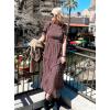 imageBTFBM Women Casual Summer Dresses 2025 Spring Crew Neck Ruffle Short Sleeve Floral Print Smocked Boho Flowy Maxi DressFloral Wine Red White
