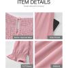 imageBTFBM Women Casual Summer Dresses 2025 Spring Crew Neck Ruffle Short Sleeve Floral Print Smocked Boho Flowy Maxi DressSolid Light Pink