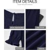 imageBTFBM Women Casual Summer Dresses 2025 Spring Crew Neck Ruffle Short Sleeve Floral Print Smocked Boho Flowy Maxi DressSolid Navy