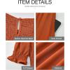 imageBTFBM Women Casual Summer Dresses 2025 Spring Crew Neck Ruffle Short Sleeve Floral Print Smocked Boho Flowy Maxi DressSolid Orange