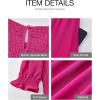 imageBTFBM Women Casual Summer Dresses 2025 Spring Crew Neck Ruffle Short Sleeve Floral Print Smocked Boho Flowy Maxi DressSolid Rose Red