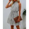 imageBTFBM Women Halter Neck Summer Dresses 2025 Spring Casual Sleeveless Floral Polka Dot Ruffle Mini Boho Beach Sun DressDot Apricot Black