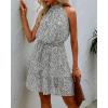 imageBTFBM Women Halter Neck Summer Dresses 2025 Spring Casual Sleeveless Floral Polka Dot Ruffle Mini Boho Beach Sun DressDot Apricot Black