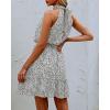 imageBTFBM Women Halter Neck Summer Dresses 2025 Spring Casual Sleeveless Floral Polka Dot Ruffle Mini Boho Beach Sun DressDot Apricot Black