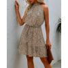 imageBTFBM Women Halter Neck Summer Dresses 2025 Spring Casual Sleeveless Floral Polka Dot Ruffle Mini Boho Beach Sun DressDot Light Khaki Black