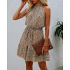 imageBTFBM Women Halter Neck Summer Dresses 2025 Spring Casual Sleeveless Floral Polka Dot Ruffle Mini Boho Beach Sun DressDot Light Khaki Black