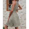 imageBTFBM Women Halter Neck Summer Dresses 2025 Spring Casual Sleeveless Floral Polka Dot Ruffle Mini Boho Beach Sun DressFloral Print Army Green