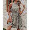 imageBTFBM Women Halter Neck Summer Dresses 2025 Spring Casual Sleeveless Floral Polka Dot Ruffle Mini Boho Beach Sun DressFloral Print Army Green