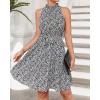 imageBTFBM Women Halter Neck Summer Dresses 2025 Spring Casual Sleeveless Floral Polka Dot Ruffle Mini Boho Beach Sun DressFloral Print Black