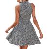 imageBTFBM Women Halter Neck Summer Dresses 2025 Spring Casual Sleeveless Floral Polka Dot Ruffle Mini Boho Beach Sun DressFloral Print Black