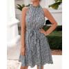 imageBTFBM Women Halter Neck Summer Dresses 2025 Spring Casual Sleeveless Floral Polka Dot Ruffle Mini Boho Beach Sun DressFloral Print Blue