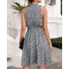 imageBTFBM Women Halter Neck Summer Dresses 2025 Spring Casual Sleeveless Floral Polka Dot Ruffle Mini Boho Beach Sun DressFloral Print Blue