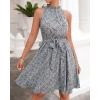 imageBTFBM Women Halter Neck Summer Dresses 2025 Spring Casual Sleeveless Floral Polka Dot Ruffle Mini Boho Beach Sun DressFloral Print Blue