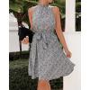 imageBTFBM Women Halter Neck Summer Dresses 2025 Spring Casual Sleeveless Floral Polka Dot Ruffle Mini Boho Beach Sun DressFloral Print Blue