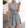 imageBTFBM Women Halter Neck Summer Dresses 2025 Spring Casual Sleeveless Floral Polka Dot Ruffle Mini Boho Beach Sun DressFloral Print Blue